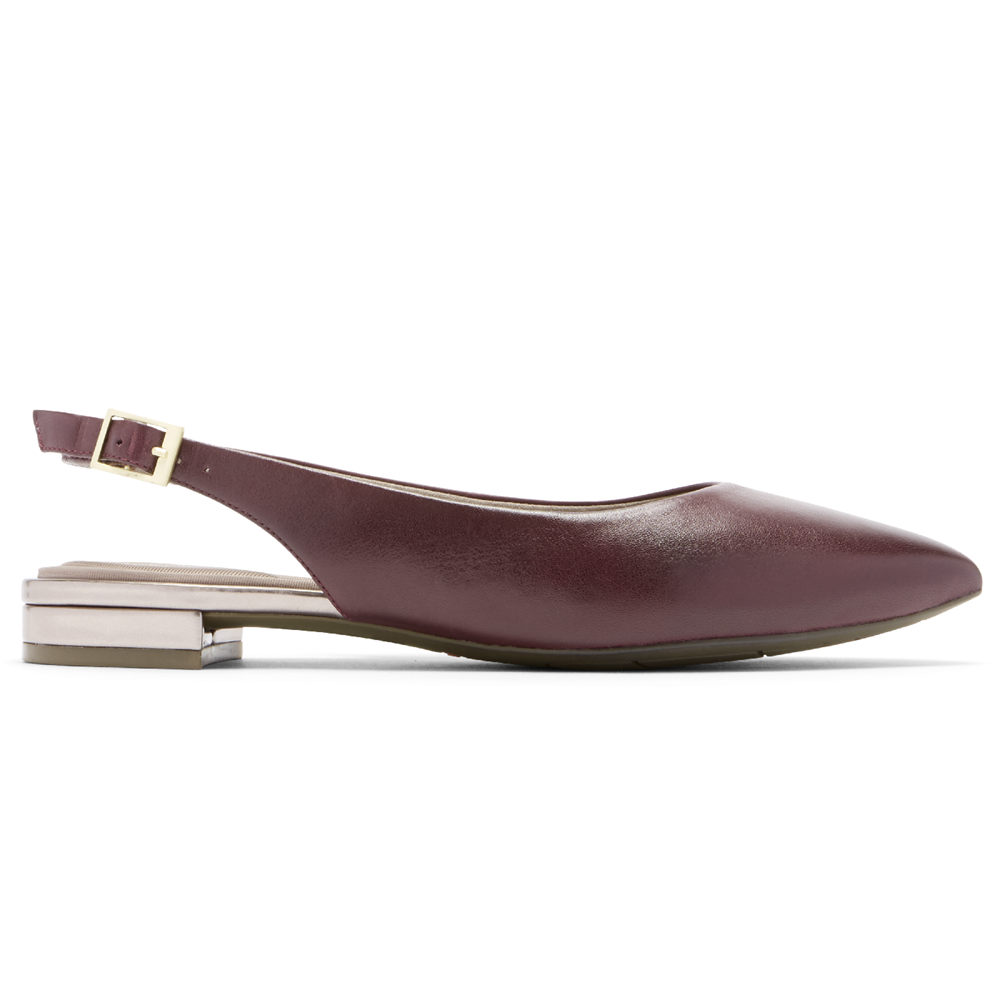 Rockport Singapore Womens Slingback - Total Motion Adelyn Burgundy - EF4276381